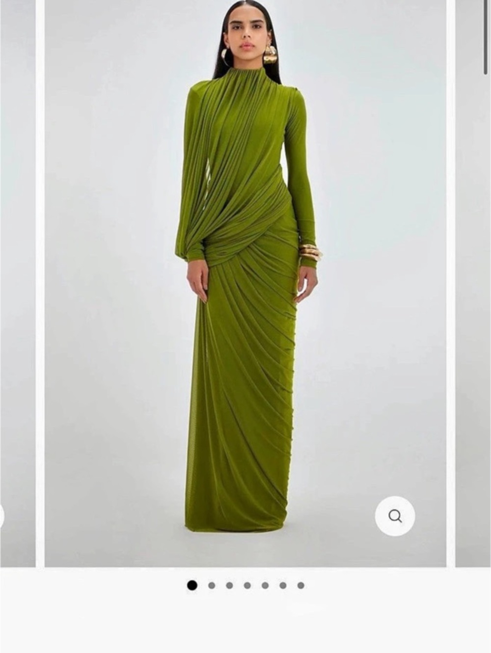 deme by Gabriella Suzie Draped Maxi Dress in Green NWT